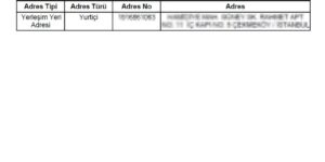E-devlet Yerleşim Yeri Belgesi Örneği